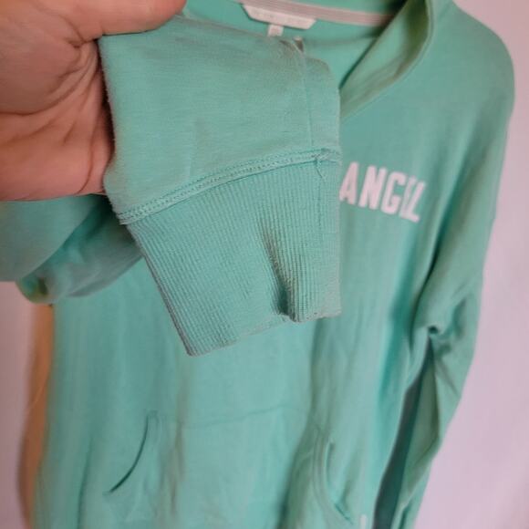Victoria's Secret Mint Green Mock Neck Half Zip Angel Sweatshirt Size Small - Picture 7 of 11